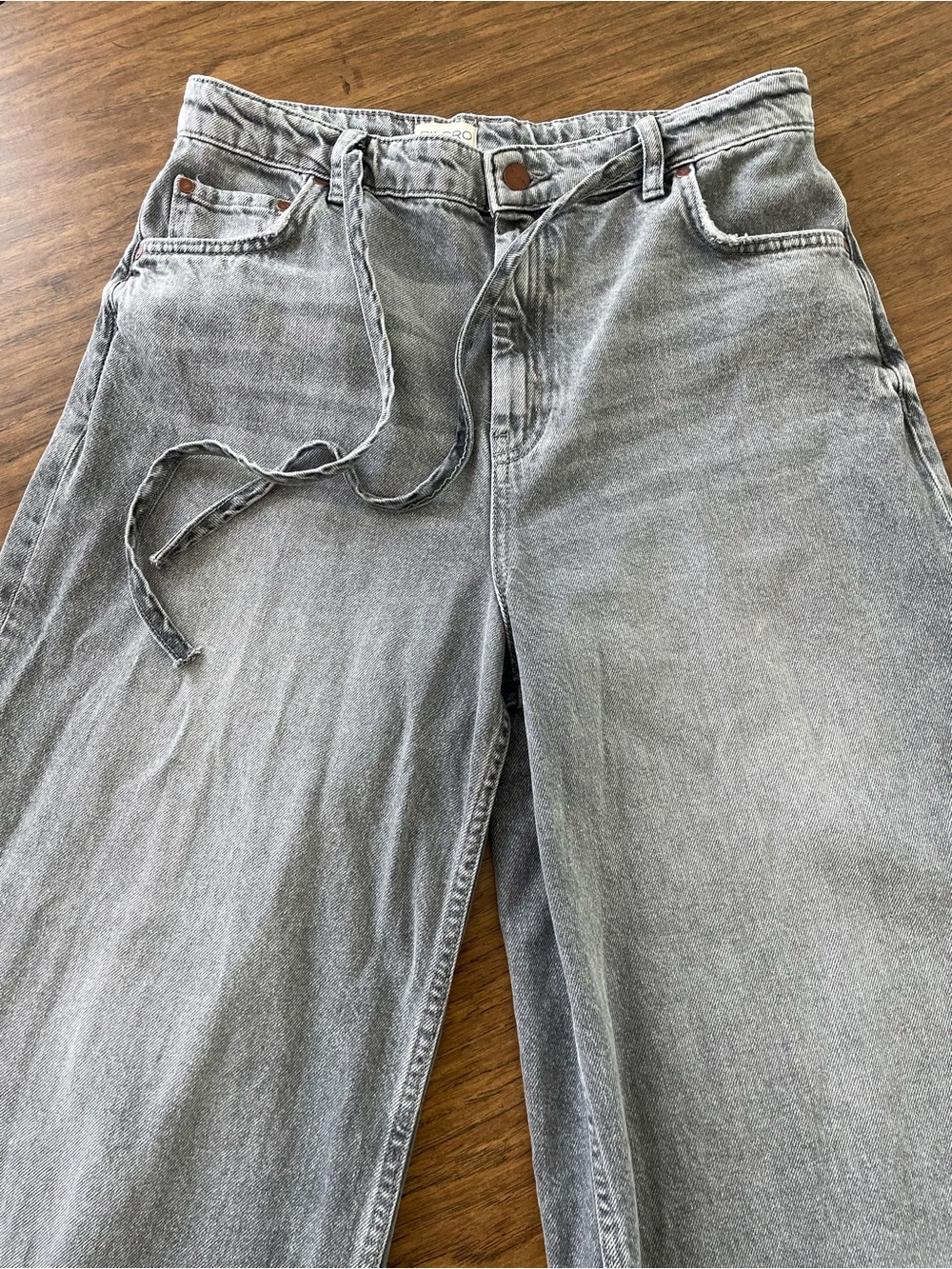 Pilcro Gray Wide-leg Jeans